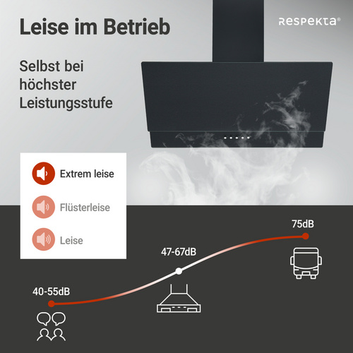 RESPEKTA Dunstabzugshaube »Sasha«, 60 cm, schwarz matt