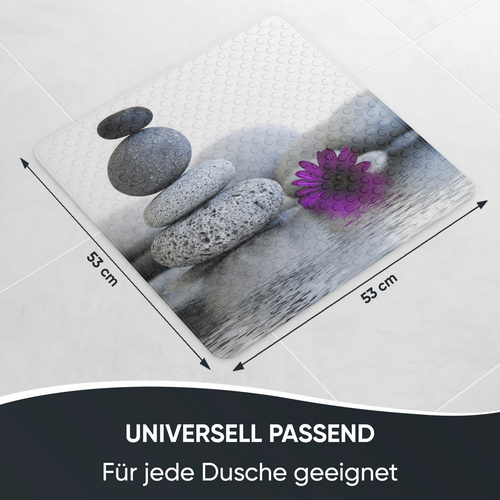 Thumbnail - Sanilo Badematte »Energy Stones«, 53 x 53 cm, Grau, Quadratisch