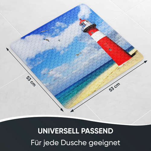 Thumbnail - Sanilo Badematte »Leuchtturm«, 53 x 53 cm, Blau, Quadratisch
