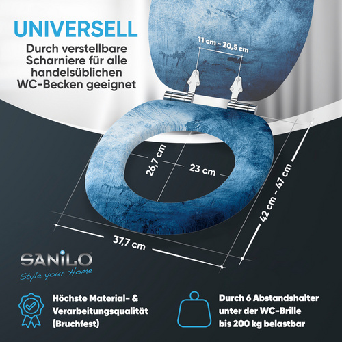 Thumbnail - Sanilo WC-Sitz »Solium«, WC Sitz mit Absenkautomatik Solium, Blau, Oval