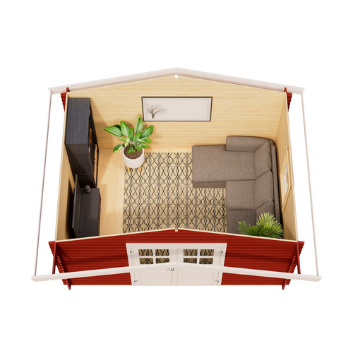 Thumbnail - Mr. GARDENER Gartenhaus »Donau«, Holz, BxHxT: 424,4 x 245 x 348 cm (Außenmaße) - rot