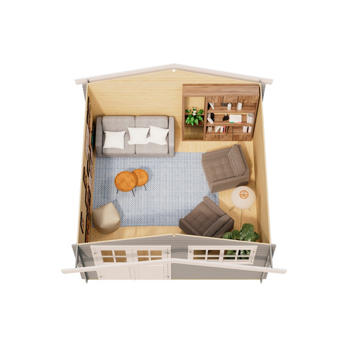 Thumbnail - Mr. GARDENER Gartenhaus »Isar«, Holz, BxHxT: 424,4 x 245 x 443 cm (Außenmaße) - grau