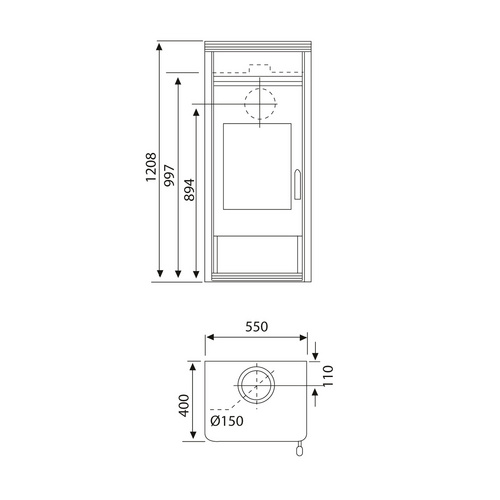 Thumbnail - WAMSLER Kaminofen »Fulgor«, KO KF111, Leistung: 6 kW - grau
