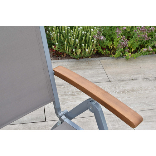 Thumbnail - MERXX Gartenmöbelset »Naxos«, 7-tlg., klappbar/ausziehbar, Aluminium/Akazie/Textil - grau