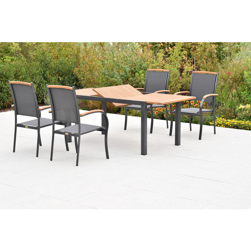 Thumbnail - MERXX Gartenmöbel-Diningset »Siena«, 5 tlg., 4 Sitzplätze, Aluminium - grau