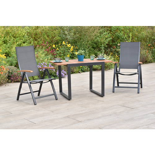Thumbnail - MERXX Gartenmöbel-Diningset »Toblino«, 3 tlg., 2 Sitzplätze, Aluminium - grau