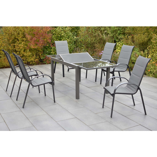 Thumbnail - MERXX Gartenmöbel-Diningset »Amalfi«, 7 tlg., 4 Sitzplätze, Aluminium - grau