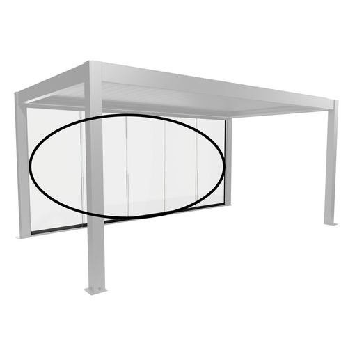 BIOHORT Pergola-Glasschiebetür »Gr. 5,5«, Gr. 5,5m, BxHxT: 512,5 x 234,9 x 6,9 cm, dunkelgrau-metallic
