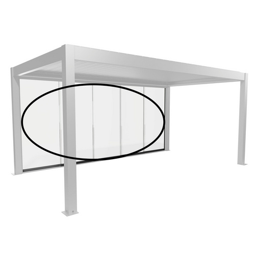 BIOHORT Pergola-Glasschiebetür, Gr. 5,5m,BxHxT: 512,5 x 234,9 x 6,9 cm, quarzgrau-metallic