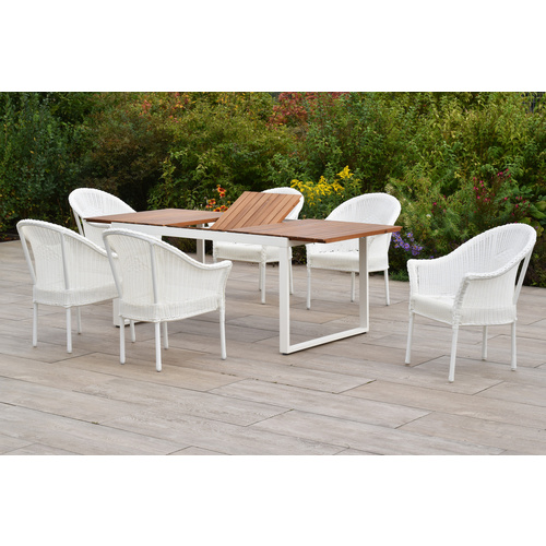 Thumbnail - MERXX Gartenmöbel-Diningset »Bamberg«, 7 tlg., 6 Sitzplätze, Aluminium - weiss