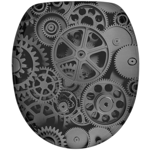 Sanilo WC-Sitz »Gears«, mit Absenkautomatik Gears, Schwarz, Oval