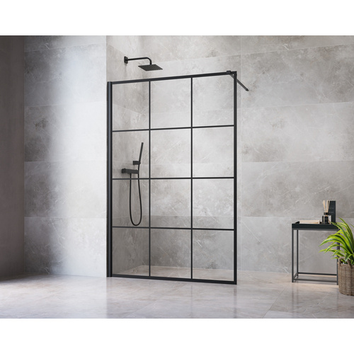 Image of GEO Duschwand »Bl4ckline«, 1200ER, Walk-In - schwarz