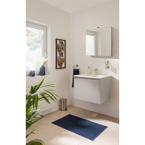 Thumbnail - FACKELMANN Badmöbel-Set »Compact Line«, 710 mm, mit Spiegelschrank, Kaschmir, 1 Schublade - grau