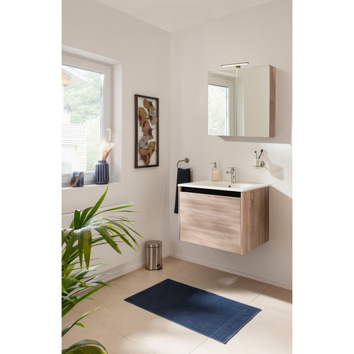 Thumbnail - FACKELMANN Badmöbel-Set »Compact Line«, 710 mm, mit Spiegelschrank, Sonoma Eiche, 1 Schublade - braun