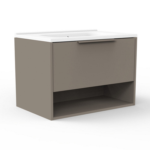 Thumbnail - FACKELMANN Badmöbel-Set »B.Paris«, 705 mm, mit Spiegelelement, Cubanit Grau, mit Guss-Waschbecken