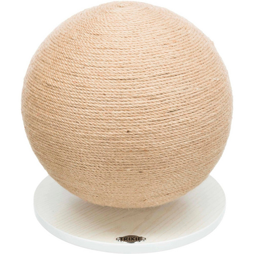 TRIXIE Katzenspielzeug, Kratzball auf Platte, ø 29 cm, H: 31 cm, Jute/Holz - bunt