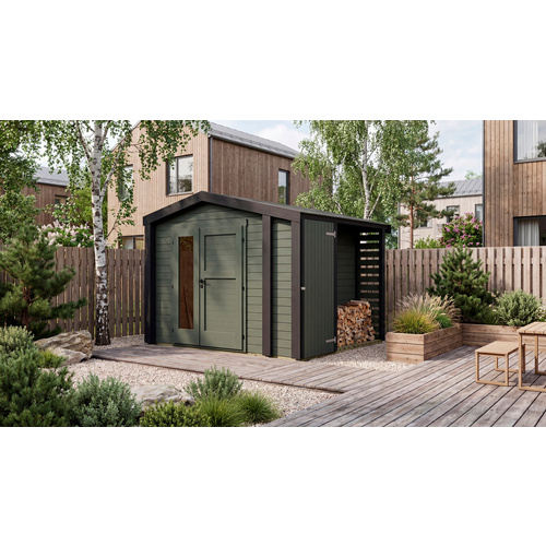 WEKA Gartenhaus, »Killarney«, LxBxH: 311x250x241 cm, anthrazit - gruen