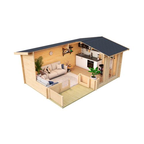 LASITA MAJA Gartenhaus »Brighton«, Holz, BxHxT: 580 x 245 x 370 cm (Außenmaße inkl. Dachüberstand) - beige
