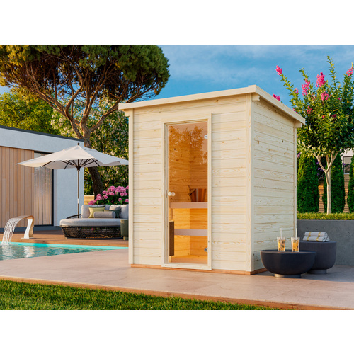 PALMAKO Saunahaus, Cubic 2,6 m2, naturbelassen