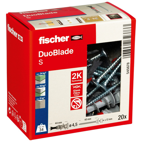 FISCHER Gipskartondübel »DUOBLADE«, 44 mm, Kunststoff - grau