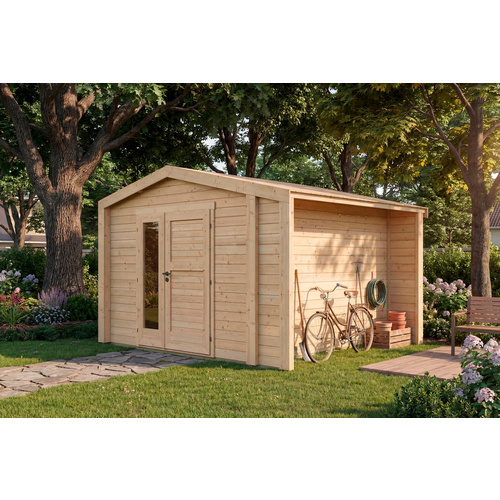 WEKA Gartenhaus, »Killarney«, LxBxH: 361x313x246 cm, naturfarben - braun