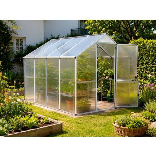 KGT Gewächshaus »Callas«, 6,81 m², Aluminium, winterfest - silberfarben