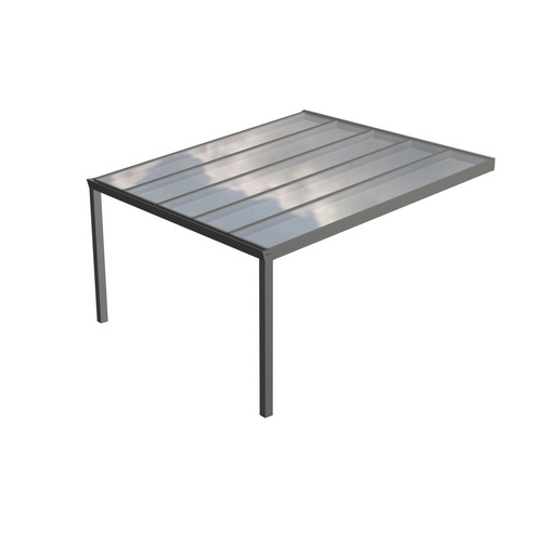 Thumbnail - GARDENDREAMS Terrassenüberdachung »Expert«, BxT: 400 x 400 cm, grau / RAL9007, Glasdach