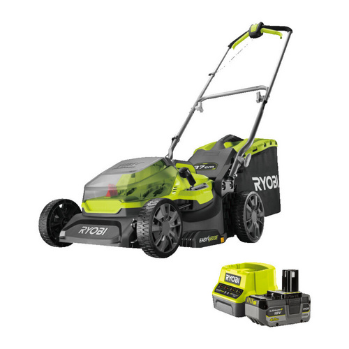 Ryobi Akku-Rasenmäher, »RY18LM37A-140«, Schnittbreite 37 cm, inkl. 1 x 18 V 4,0 Ah Lithium+ Akku u. Ladegerät - gruen