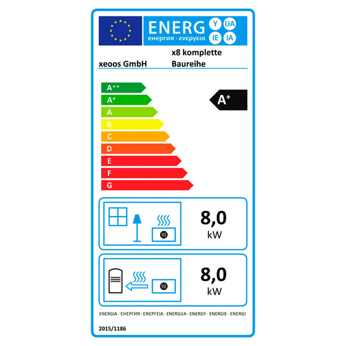 XEOOS® Kaminofen »x8 PATAGONIA«, Naturstein, 8 kW - grau (Rabatt: 17 %)