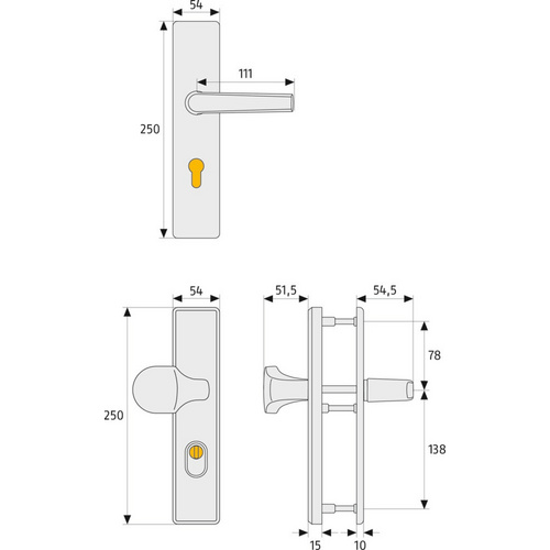 Thumbnail - ABUS Schutzbeschlag, Stahl, aluminiumfarben - silberfarben