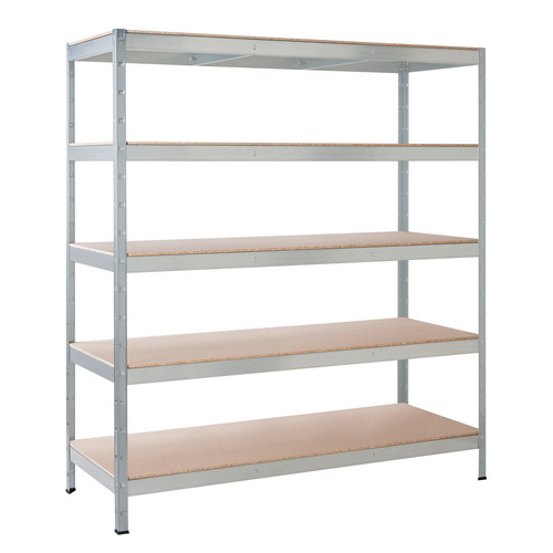 SCHULTE REGALWELT Stecksystem Schwerlastregal, BxHxT: 130 x 180 x 45 cm, 5 Böden, Metall - silberfarben
