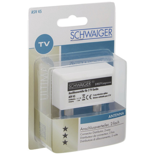 SCHWAIGER Verteiler, Weiß, Kunststoff, Antennenanschlüsse, Fernsehgeräte - weiss