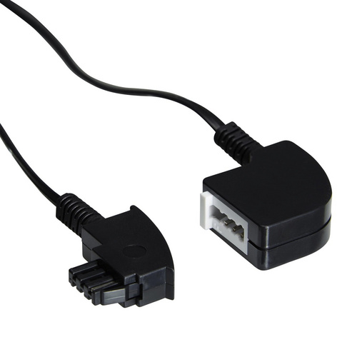Schwaiger Telefon Verlängerungskabel TVL6222 533 , TAE (F) schwarz, 10,0m, 1x TAE (F) Stecker / 1x TAE (F) Buchse