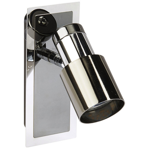 LED Wandleuchte mit Wippschalter, nickel-nero, chrom