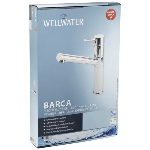 WELLWATER Spültischarmatur »BARCA«, Messing, glänzend, ⅜