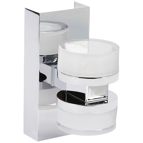 LED Wandleuchte, Up- and Downlight, chrom, satiniert, dimmbar