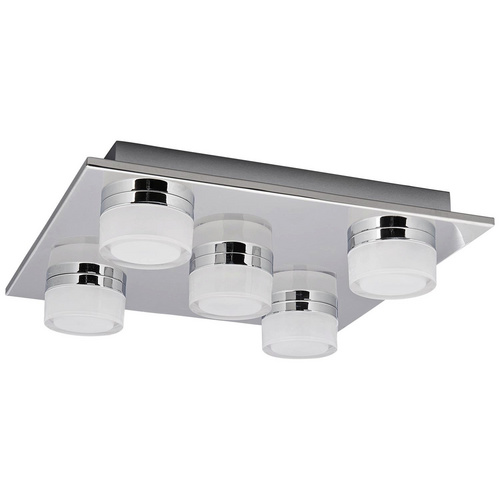 LED Deckenleuchte, chrom, satiniert, dimmbar