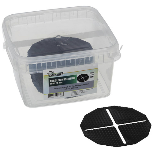 Thumbnail - Mr. GARDENER Ausgleichsscheibe, Gummi, für Plattenlager - schwarz