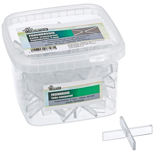 Thumbnail - Mr. GARDENER Fugenkreuz, 3 mm, Kunststoff - transparent