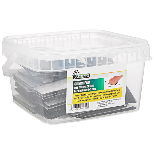 Thumbnail - Mr. GARDENER Gummipad, Alumnium/Gummi, für Holzkonstruktionen bei Terrassen - schwarz