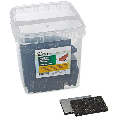 Thumbnail - Mr. GARDENER Gummipad, Gummi/Aluminium, für Holzkonstruktionen bei Terrassen - schwarz