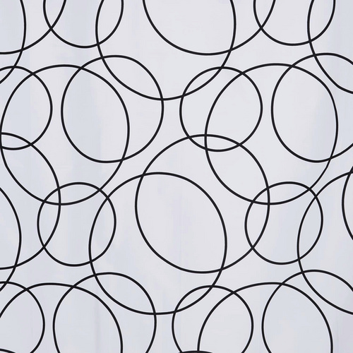 KLEINE WOLKE Duschvorhang »Rings«, BxH: 180 x 200 cm, Kreise, weiß/schwarz - weiss