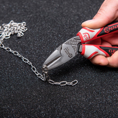 Thumbnail - CONNEX Seitenschneider »EvoCut«, gekröpft, rot/silberfarben/schwarz - bunt