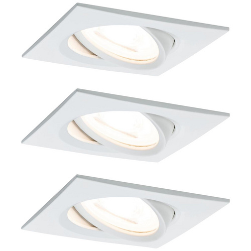 Paulmann LED Einbaustrahler Nova eckig 3x6,5W GU10 Weiß matt schwenkbar 3-Stufen-dimmbar