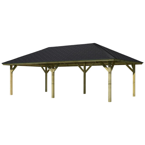 Karibu Holzpavillon Holm 2 Massivholz kdi, im Set mit Schindeln