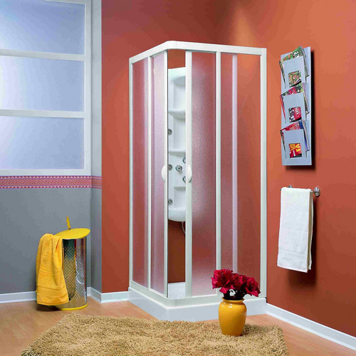 Forte Eckdusche Vela, BxT: 75x90 cm, Acrylglas, variabler Verstellbereich, BxTxH: 75 x 90 x185 cm