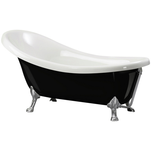 Ottofond Freistehende Badewanne Azur 174,5 x 83 x 39,5 cm, schwarz/weiß