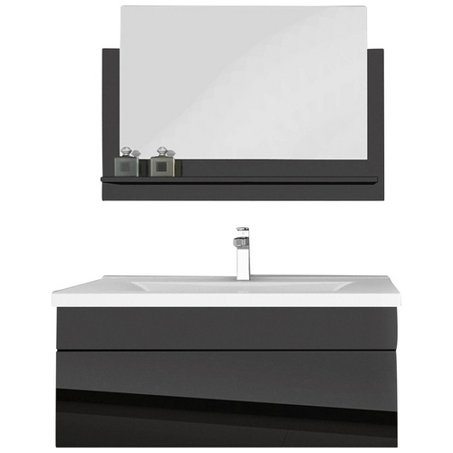 HOME DELUXE Badmöbel-Set Wangerooge BIG M, (3-St), mit Push-To-Open-Technik, edle Hochglanzoptik