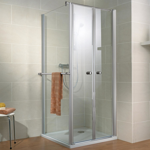 Schulte Eckdusche mit Pendeltür Garant auf Duschwanne, teilgerahmt, 80 x 200 x 80 cm