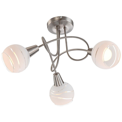 GLOBO LIGHTING Deckenleuchte »Elliott«, nickelfarben, inkl. Leuchtmittel, Breite: 39 cm - grau